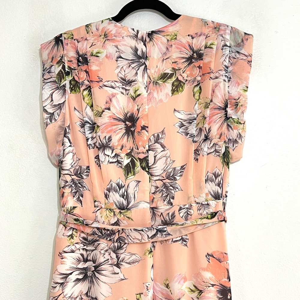 Eliza J Floral Ruffle High Low Dress Blush Size 14 - Picture 6 of 10